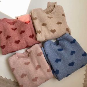 Kvinnor stickar hjärta tröja grossist söt jumper hajuku kawaii pullover långärmad outwear soft jersey y2k vinterkläder za x0721