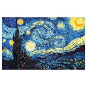 Vincent Van Gogh Starry Night Oil Painting Poster Skriv ut heminredning inramad eller unframed fotopapermaterial