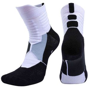 Brotchock Professionell Deodorant Basketball Socks Snabbtorkande Tjock Custom Elite Andningsbara Sport Socks Handduk Bottom Strumpor Y1201