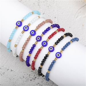 Lucky Evil Eye Armband, handgefertigt, wasserfest, Seil, Perlen, Kristallarmbänder für Damen, Schmuck