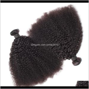 Brasiliansk Virgin Human Hair Afro Kinky Curly Wave Obehandlat Remy Hair Weaves Double Wefts 100g / Bundle 2Bundle / Lot kan färgas W61YJ PTBAG