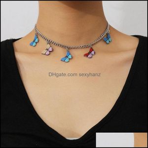 Necklaces & Pendants Chains Delicate Jewelry Butterfly Tassel Pendant Necklace Pretty Design Siery Plating Chain For Girl Fine Aessories Dro