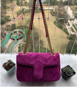 Designer-Marmont velvet bags handbags women shoulder bag designer handbag purses chain fashion crossbody bag 1732R Hot Sell