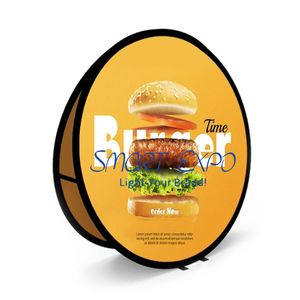 Spring Up Banner Dia144cm Advertising Display with Custom Logo Printing Portable Carry Bag