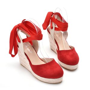 여성의 Espadrille Ankle Strap 샌들 편안한 슬리퍼 숙녀 캐주얼 신발 통기성 아마마 캔버스 펌프