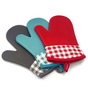 Silicone Oven Gloves Kitchen Microwave Mitts With Non-Slip Heat Resistant Cooking Baking Grilling Tools ZZE5402