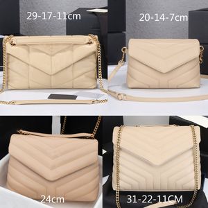 Chain Messenger Bag Shoulder Crossbody Purse Handbag Plain Cowhide Real Leather Thread Lines Smooth Surface Hasp Women Flap Bags 5A Quality