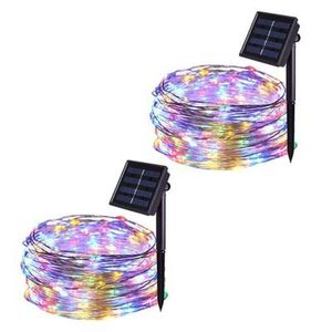 Solar Lamps 2021 LED String Lamp Fairy Light Christmas Lights 10m 100LED Copper Wire Wedding Party Decor Garland
