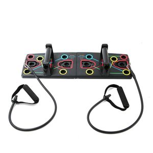 Push Up Board 9 i 1 vikbar Bodybuilding Fitness Exercise Tools Multi-Function Home Gym Bröst Muskelövningsutrustning X0524