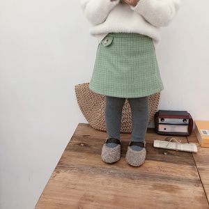 Gonne scozzesi invernali a doppio strato per bambina gonna calda moda per bambina 1-7 anni 210508