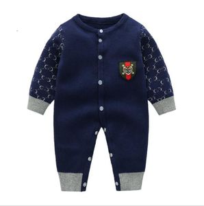 Autumn Winter Bambia per bambini a maniche lunghe a manica a maglia maglioni di maglioni di cotone per bambini in cotone per le tute stampate da tuttoni neonati per bambini vestiti per bambini 3-24 mesi