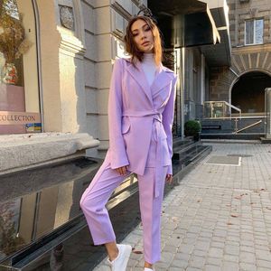 Fashion Purple Slim Mother of the Bride Pants Suits Women Ladies Evening Party Tuxedos Formal Work Wear For Wedding 2 pcs