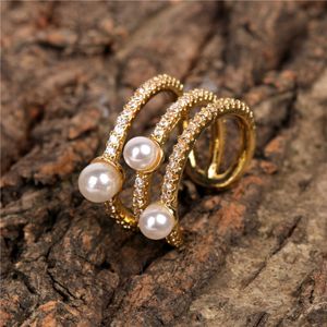 Wholesale ring french for sale - Group buy Girls Simple Fashion Diamond Ring French Tail Elegant Temperament Three Row Z5U8