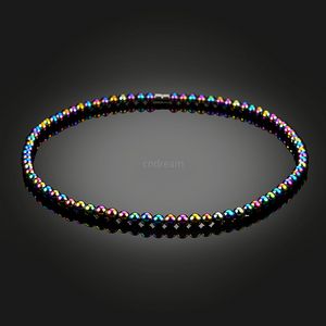 Hip Hop Rainbow Magnet Beads Chokers Necklaces Collar Women Men Fashion Jewelry Will and Sandy