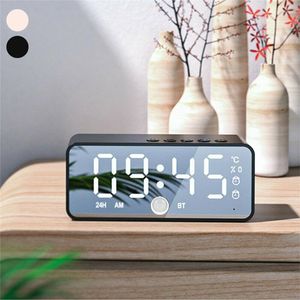 Wholesale bluetooth table radio for sale - Group buy Desk Table Clocks Multifunctional Alarm Clock Portable Led Mirror Digital Wireless Bluetooth Speaker Mp3 Fm Radio Desktop Decor