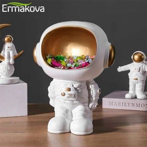 Ermakova Nordic Żywica Statua Astronauta Statua Key Creative salon Room Astronauta Figurka Desktop Organizer Dekoracja Home Decoration 210607