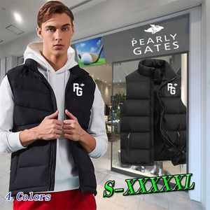 Men's Fashion Golf PG Brand Autumn Winter Sleeveless Vest Coat Slim Fit PG Rabbit on the Wing Print Down Jacket(4-Colors) M-5XL 220114