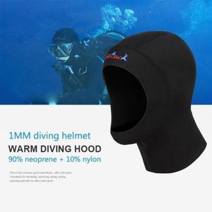 Cuffie da nuoto 1 pz 1mm Neoprene Cappello da immersione Tessuto professionale Copricapo invernale a prova di freddo Copricapo Costumi da bagno Mute Casco F0S8