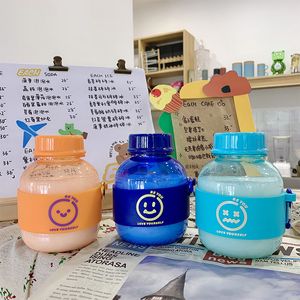 Creative mini plástico tumblers de água portátil lidar com cor sólida esportes pequenos copos de capacidade facilmente fofo