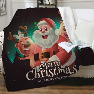 Blankets NKNK Christmas Blanket Year Bedspread For Bed Santa Claus Plush Throw Deer Bedding Sherpa Fashion