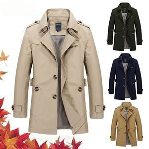 Autumn Winter Mens Business Long Jacket Casual Windbreaker Jacket Men Trench Coat Men Fashion Overcoat