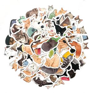 54pcs ملصقات Cat Cat Cat التزلج ملحقات التزلج على لوحة التزلج زجاجة الزجاجة المحمولة لأمتعة دراجة دراجة نارية بالدراجة النارية شارات السيارة ديكور الحزب