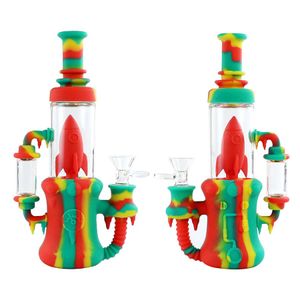 Glass Water Bong Hookah Portátil Único Hookahs Rig Rig Rig Bongs Tubos de Tubulação Bubacco Butbler Queimador