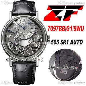 ZF Tradition 7097BB/G1/9WU 505 SR1 Gangreserve Automatik Herrenuhr 40 mm Stahlgehäuse Skelett Silber Zifferblatt Schwarzes Lederarmband Super Edition 2021 Uhren Puretime b2