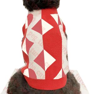 Jacquard Pet Sweaters Dog Apparel Brev Skriv ut Husdjur Vest Sweatshirts Vinter Schnauzer Teddy Dogs kläder Tre färger