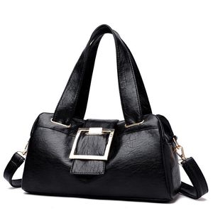 Leather Handbags For Women Designer 2021 Trend Solid Color Shoulder Bag Black Casual Tote Bolsos Mujer Sac A Main Cross Body