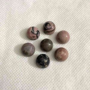 Ganze 5 Stück/Packung natürliche Rhodonit-Perle, 10 mm, runder Cabochon, Dicke 7 mm, lose Edelstein-Ringfläche