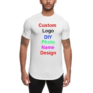 DIYの自身のデザインカスタマイズされたメッシュTシャツの男性ジム服夏のファッショントップスティークイックドライボディービルフィルフィットネスTシャツ210421