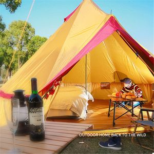 Tenda Yurta Mongolia 4x4x2.5m Ampio spazio per 8-10 persone Campana per famiglia Oxford impermeabile per esterni Casa di ricovero per campeggio con guida autonoma Picnic di sopravvivenza selvaggia IN NAVE