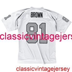 Stitched Men Women Youth 1994 Tim Brown #81 Throwback White & Black Jersey Embroidery Custom Any Name Number XS-5XL 6XL