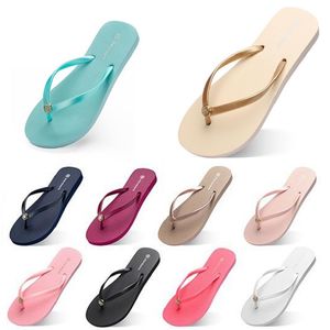 Style62 Tofflor Strandskor Flip Flops Kvinnor Grön Gul Orange Navy Bule Vit Rosa Brun Sommar Sandaler 35-38