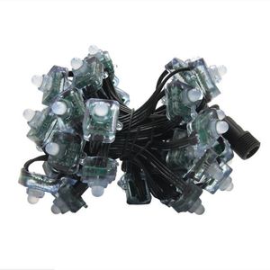 50pcs/set square type DC5V addressable LED Modules 12mm WS2811 RGB leds smart pixel node; all BLACK 18AWG)wire, IP68; with 0.2m xConnect pigtail