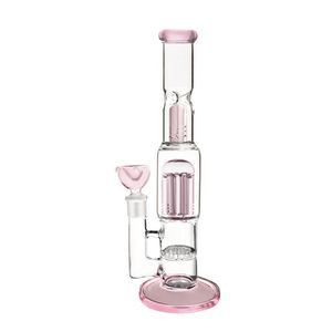 USA Winkel Roze Glass Bong Hookah Dab Rigs Water Pipe Roken Accessoires voor mm Kom