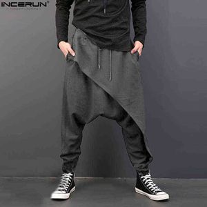 Harem Calças Homens 2020 Corredores Baggy Calças Homens Casual Drop Crotch Loose Harem Sweetpants Streetwear Moda Punk Estilo Calças G0104