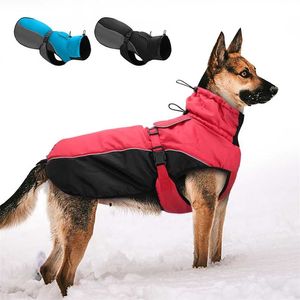 冬のペットジャケットの暖かい犬のコート反射犬の服調節可能なペット服装の服のための中犬のための服を着て羊飼い211013