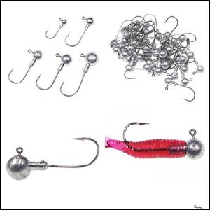 Sport Outdoors Sharp Lead Hook Round Head Barb Fiskehakar Utrustning Män Jig Fishhook Fashion High Quality 0 63By P2 Drop Leverans 2021