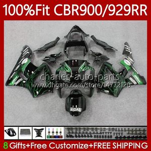 OEM Łamyki dla Honda CBR900 CBR929 RR 900CC 929CC 2000 2001 Body 68No.97 CBR Green Flames 929RR 900RR 900 929 RR CC CBR929RR 00 01 CBR900RR 00-01 Wtrysk