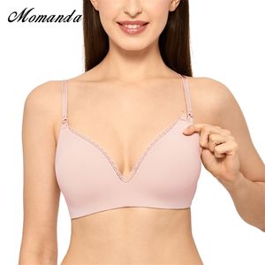 Momanda Kvinnors Wirefree Lättfodrad Soft Maternity Nursing Lace Bra 210918