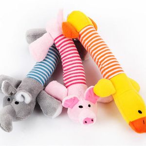 Hurtownie Cute Pet Dog Cat Plush Squeak Zabawki Sound Zabawna Polar Trwałość Chew Molar Toy Fit dla wszystkich Zwierzęta Słoń Kaczka Świnia