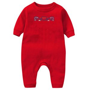 I lager Baby Jumpsuits Pojkar flickor Kläder Romper Bomull Nyfödda Barn Designer Jumpsuit mode Kläder A01