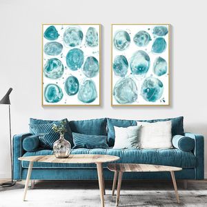 Paintings Abstract Lines Canvas Painting Blue Green Stone Pattern Nordic Poster Quadro Wall Pictures Gift Decoracion Home Decor Unframed