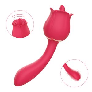 Lene Sex Speeltjes voor Vrouw Oplaadbare Silent Zuigroos Rose Tong Vibrator Zuig tevredenheid Tong Clitoris Likken Multi Snelheid Verborgen