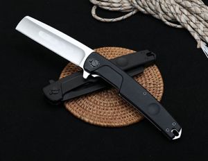 Högkvalitativ ER T-RAZOR 007 Folding Blades Knife N690 Satin / Svart Titanumbelagd TANTO POINT Bladknivar med Retail Box-paket