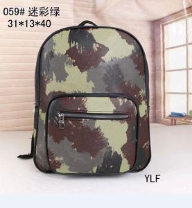 Brand Army green camouflage leather men's and women's backpack fashion Letter printing size:33*13*40cm