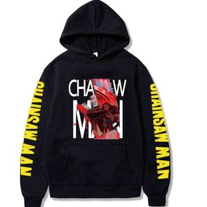 Chainsaw Man Manga Longa Unisex Hoodie Outono Pullover Y211118