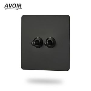 Smart Home Control Avoir Switch Black Stainless Steel Light Switches Usb Wall Socket Toggle Electrical Outlets Plugs
